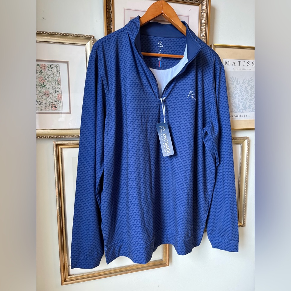NWT Rhoback Performance Quarter Zip Humpback Navy… - image 4